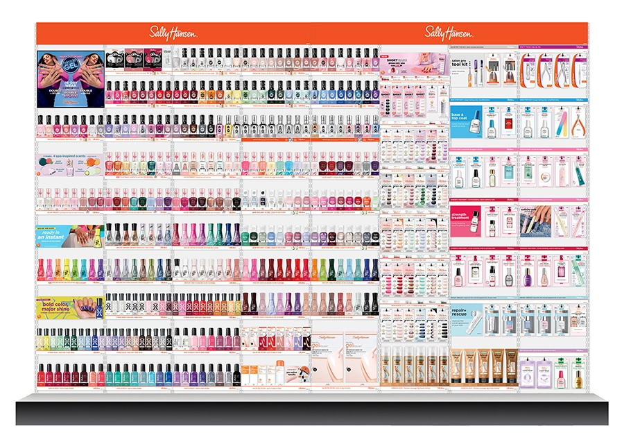 Sally Hansen National Wall retail graphics rendering